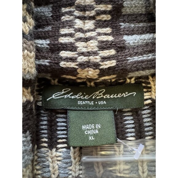Eddie Bauer Women Cardigan Sweater Sz XL Button Front Pockets Cotton NWOT Cabin - Picture 3 of 16